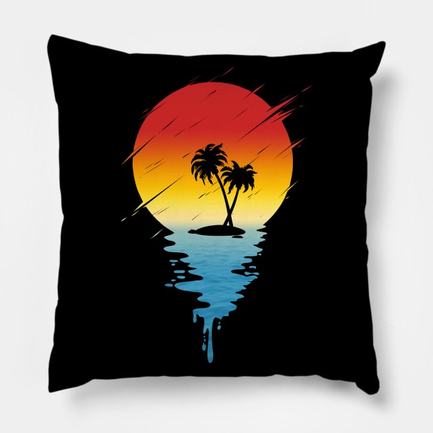 Melting Island Pillow by Guyvit