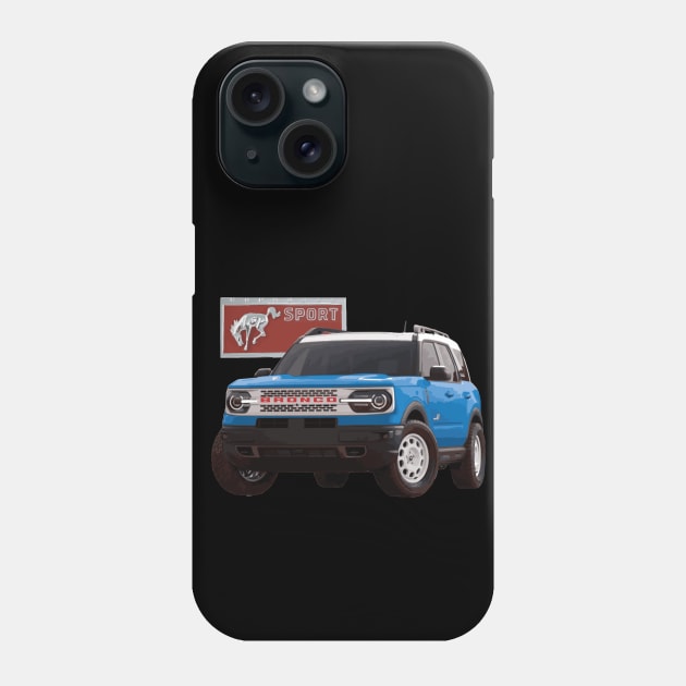 Ford Bronco Heritage edition peak blue Ford Bronco MURICA SUV sport truck Phone Case by cowtown_cowboy