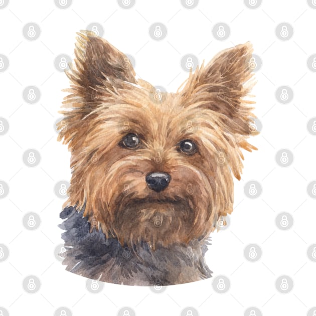 Yorkshire Terrier Watercolor Art by doglovershirts