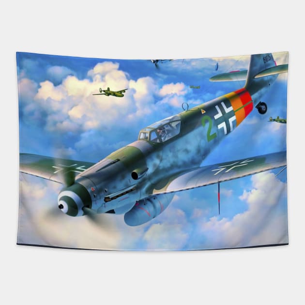 Bf109 Interdiction Tapestry by Aircraft.Lover