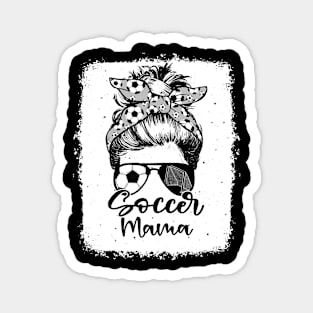 Soccer Mama Vintage Leopard Messy Bun Bleached Magnet