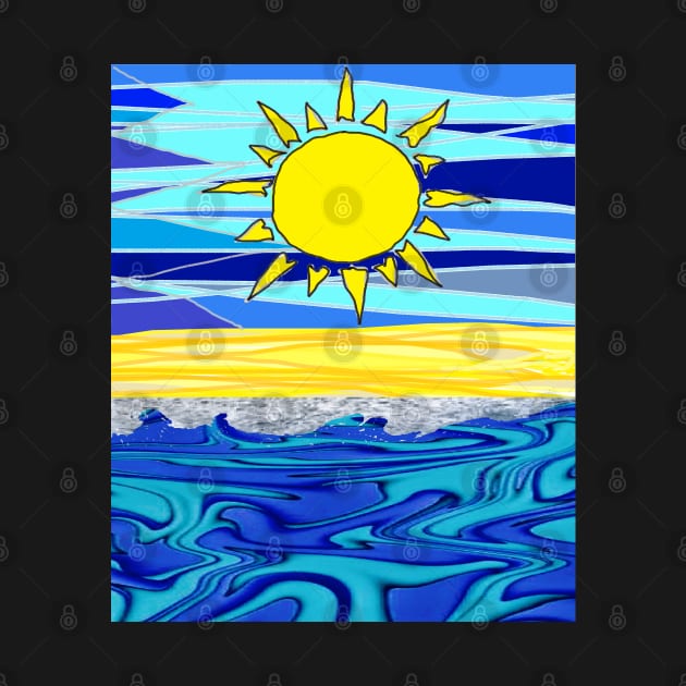 Sunny Yellow Blue Sea 7 by LowEndGraphics