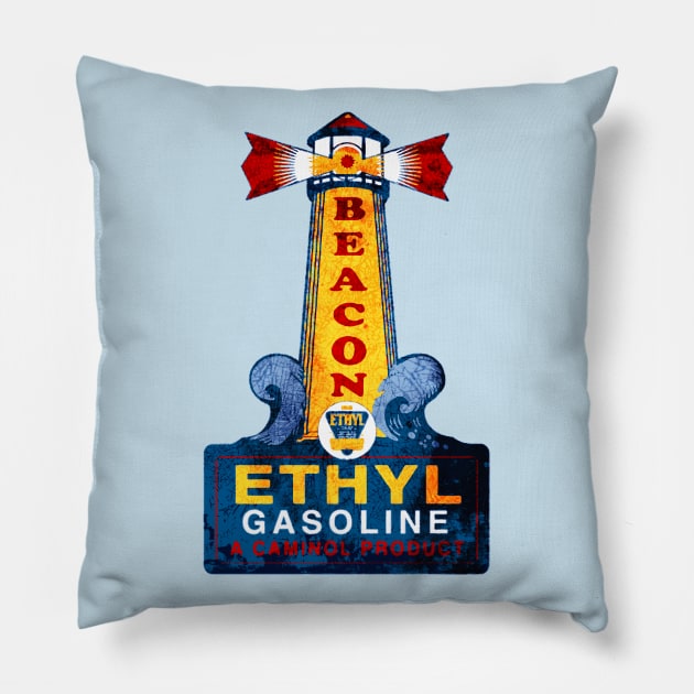 Beacon Ethyl Gasoline Pillow by Midcenturydave