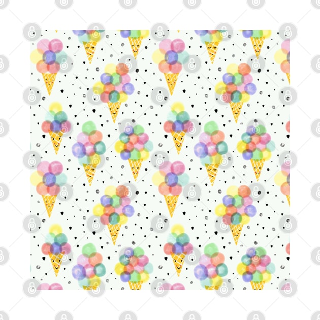 Happy Ice Cream Cones by Sandra Hutter Designs