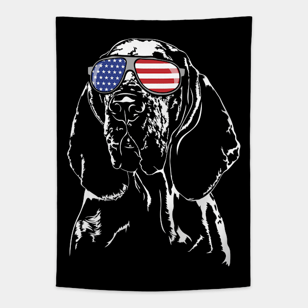 Bracco Italiano American Flag sunglasses patriotic dog Tapestry by wilsigns