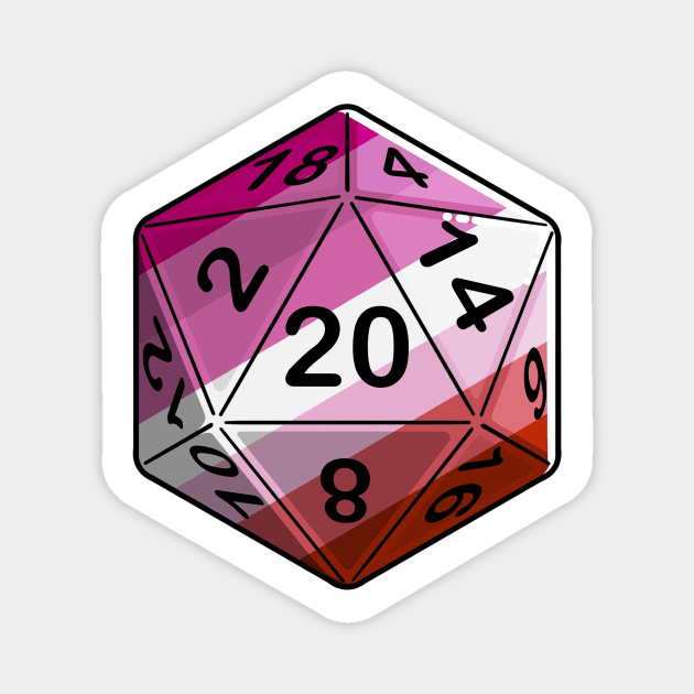 Lesbian Pride d20 Magnet by PaintbrushesAndPixels