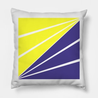 Classic Blue and Electric Yellow Design Pillow