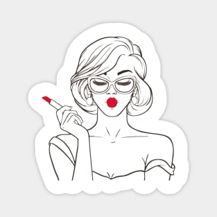 Lady red lips Magnet