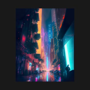 abstract city cyberpunk v2 T-Shirt