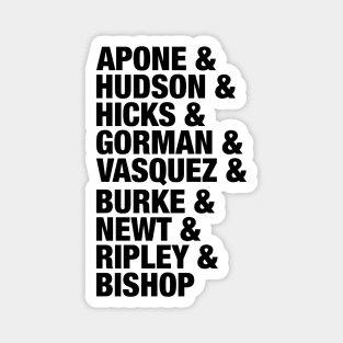 Aliens Character List Magnet