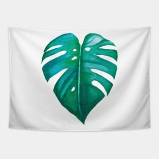 watercolor monstera leaf Tapestry