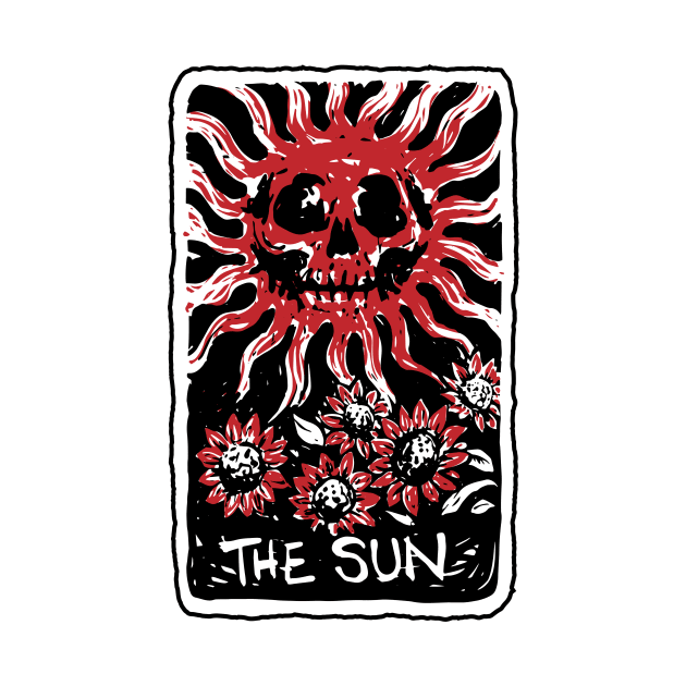 The Sun Blood Red Skeleton Skull Tarot Card by star trek fanart and more