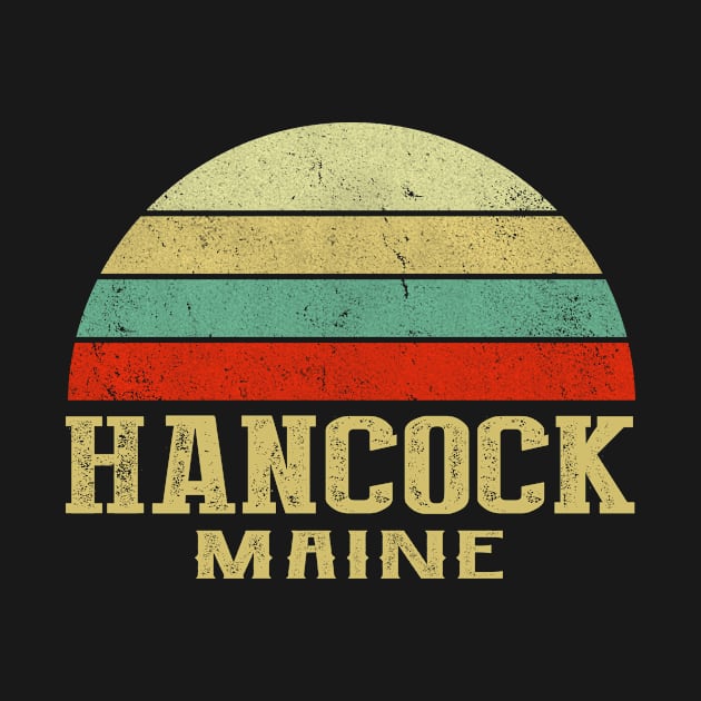 HANCOCK MAINE Vintage Retro Sunset by LIPTIN