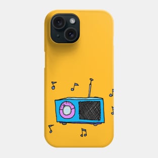 Cute Transistor Radio Sketchy Rock and Roll Station Phone Case