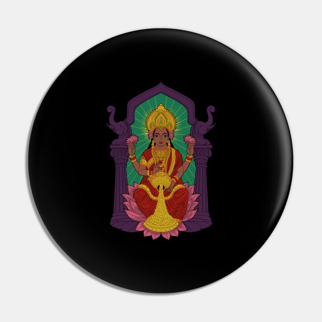 Hindu God - Lakshmi Pin by Modern Medieval Design