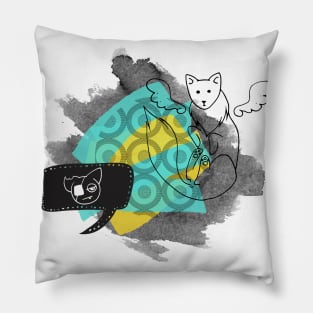 weasel abstract collage Pillow