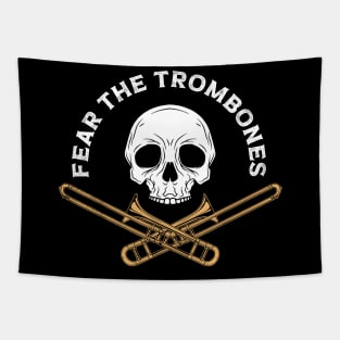 fear the trombones head skeleton Tapestry