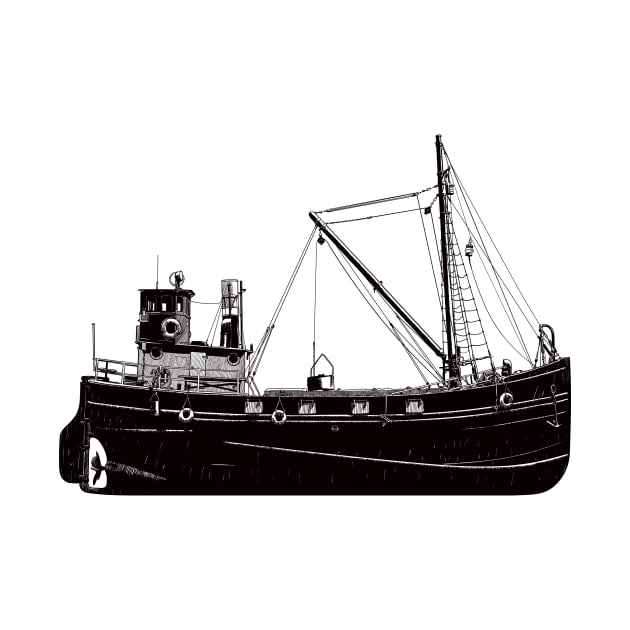 Drawing of an old steamboat by StefanAlfonso