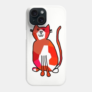 Red Crystal Cat Animals Minimal Line Drawing Phone Case