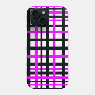 Interlocking Stripes Black White Pink Phone Case