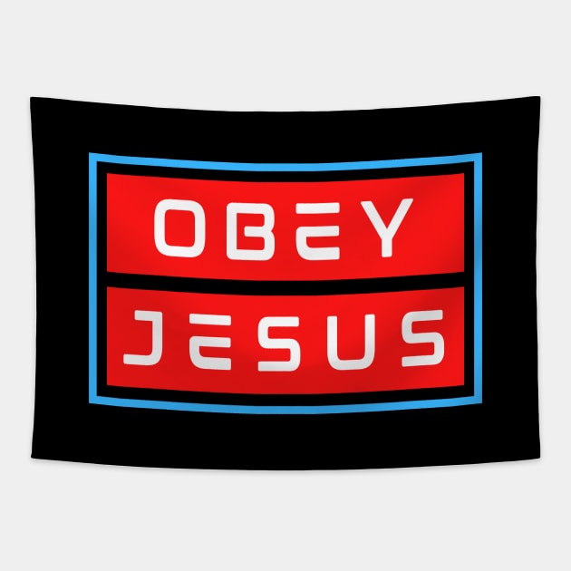 Obey Jesus | Christian Typography Tapestry by All Things Gospel