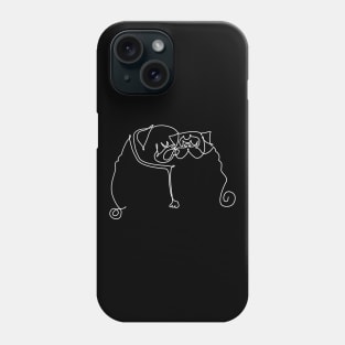 One Line Pug Kiss Phone Case