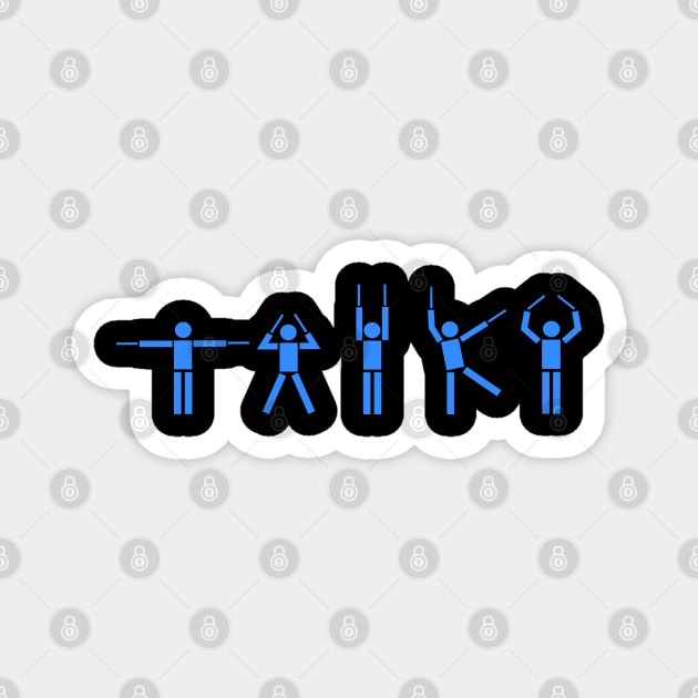 Taiko People blue Magnet by Austin Taiko