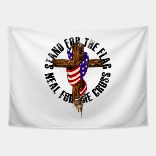 'Stand for the Flag Kneel for the Cross' Cool July 4th Gift Tapestry