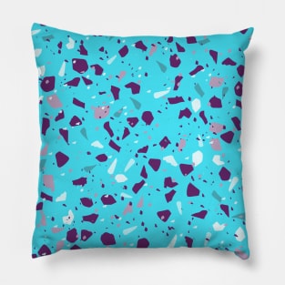 Blue Purple Modern Terrazzo Pattern Pillow