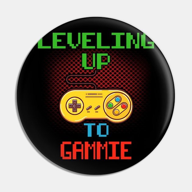 Promoted To GAMMIE T-Shirt Unlocked Gamer Leveling Up Pin by wcfrance4