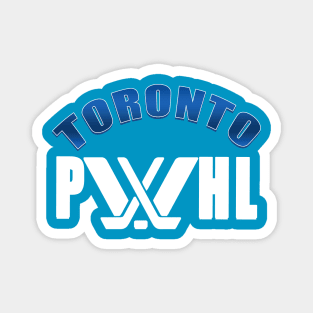 Gradient blue Toronto with white pwhl logo Magnet