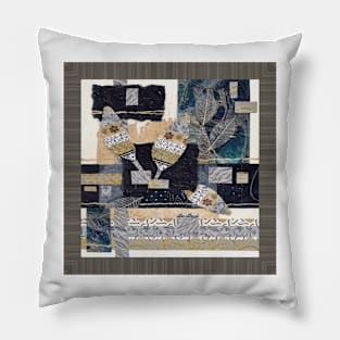 Feather Leaf Collage Pillow