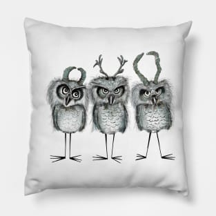 owls with horns Pillow