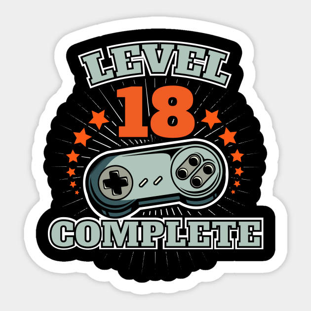 Level 18 Complete T Shirt Gamer 18th Birthday Gift Level 18 Complete Pegatina Teepublic Mx Level 18 Complete T Shirt Gamer 18th Birthday Gift Level 18 Complete Pegatina Teepublic Mx