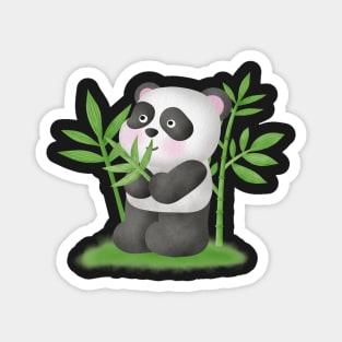 Cute Panda and Bamboo Magnet