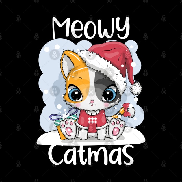 Meowy Catmas Cute Cat Santa Claus Christmas Gift by BadDesignCo