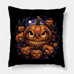 Halloween Pumpkin, Spooky Pumpkin Face Pillow