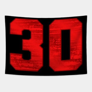 30 number | Sporty  Grunge Red Tapestry