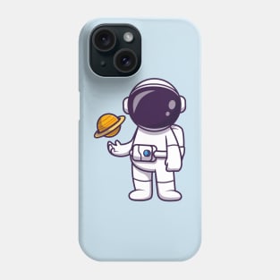 Astronaut Playing Planet Ball Cartoon Phone Case