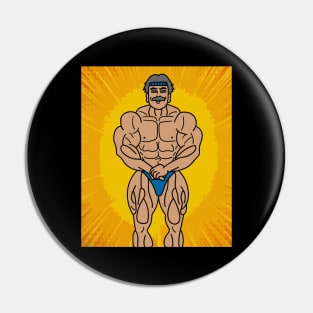 Retro Bodybuilding Lifting Weights Pin