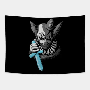 Clowns Are Evil - Black and White (and Blue) Tapestry