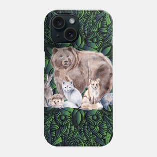 Mandala Rabbit Bear Hedgehog Fox Badger Phone Case