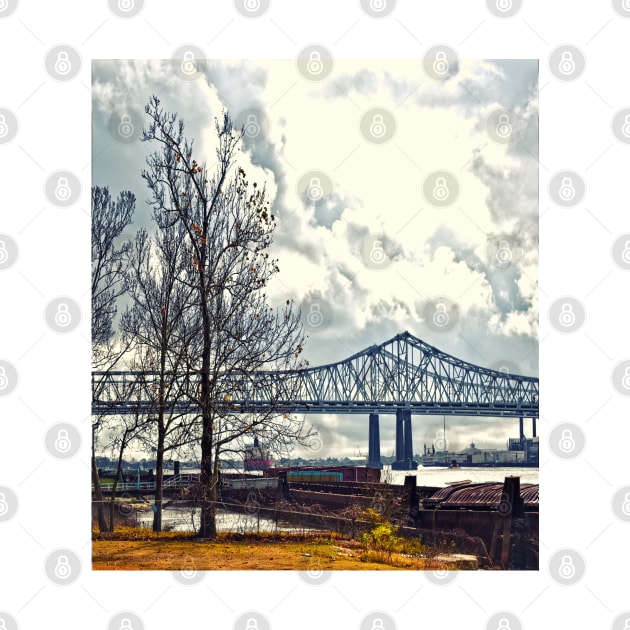 Crescent City Connection Bridge in Winter by RoxanneG