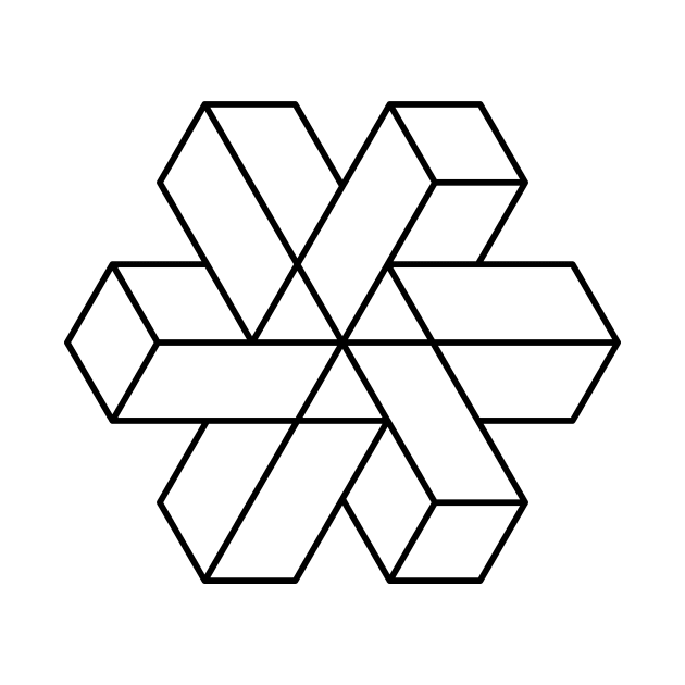 Impossible Shapes – Optical Illusion - Geometric Snowflake by info@dopositive.co.uk