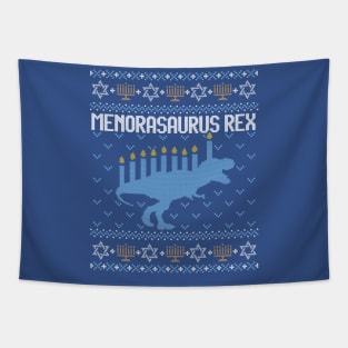 Funny Ugly Hanukkah Sweater, Dinosaur Menorah Dino Tapestry