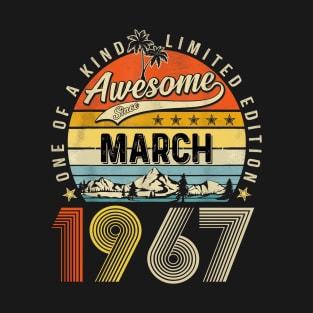 Awesome Since March 1967 Vintage 56th Birthday T-Shirt