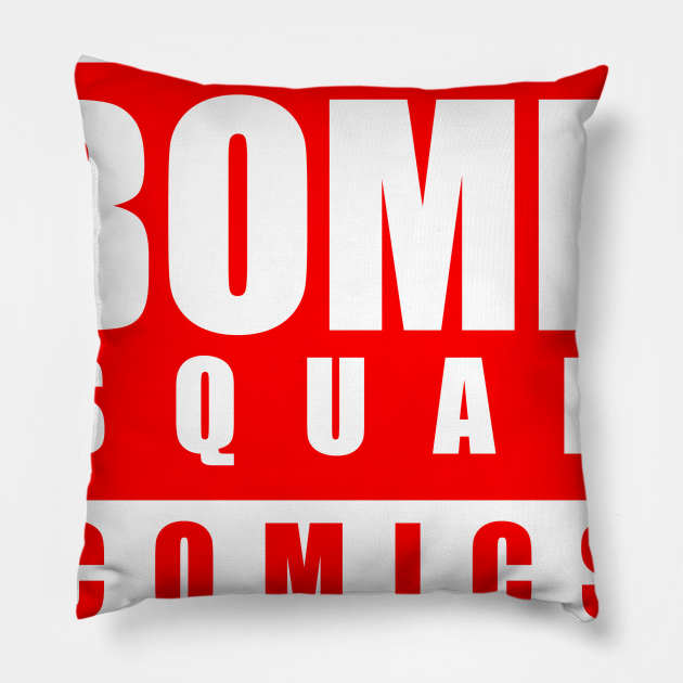 Bomb Squad Comics - Solid Logo Pillow by GodzillaMendoza