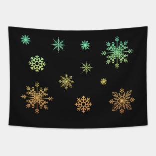 Pastel Orange Ombre Faux Glitter Snowflakes Tapestry