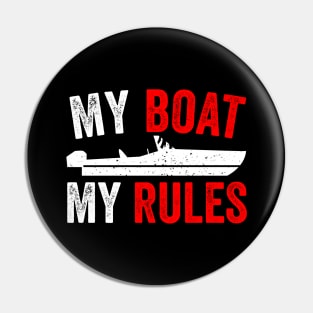 Funny Motorboat Boating Captain Gift Pin