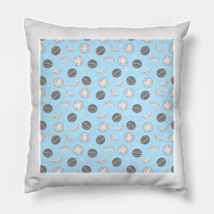 Juicy watermelon and slices (light-blue) Pillow